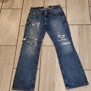 Men's Blue Distressed Jeans
